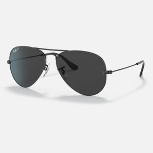 Polarized Rayban - Aviator Total Black (Large)